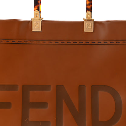 Fendi Vitello King Plexiglass Large Fendi Sunshine Shopper Tote Cuoio 7 of 10