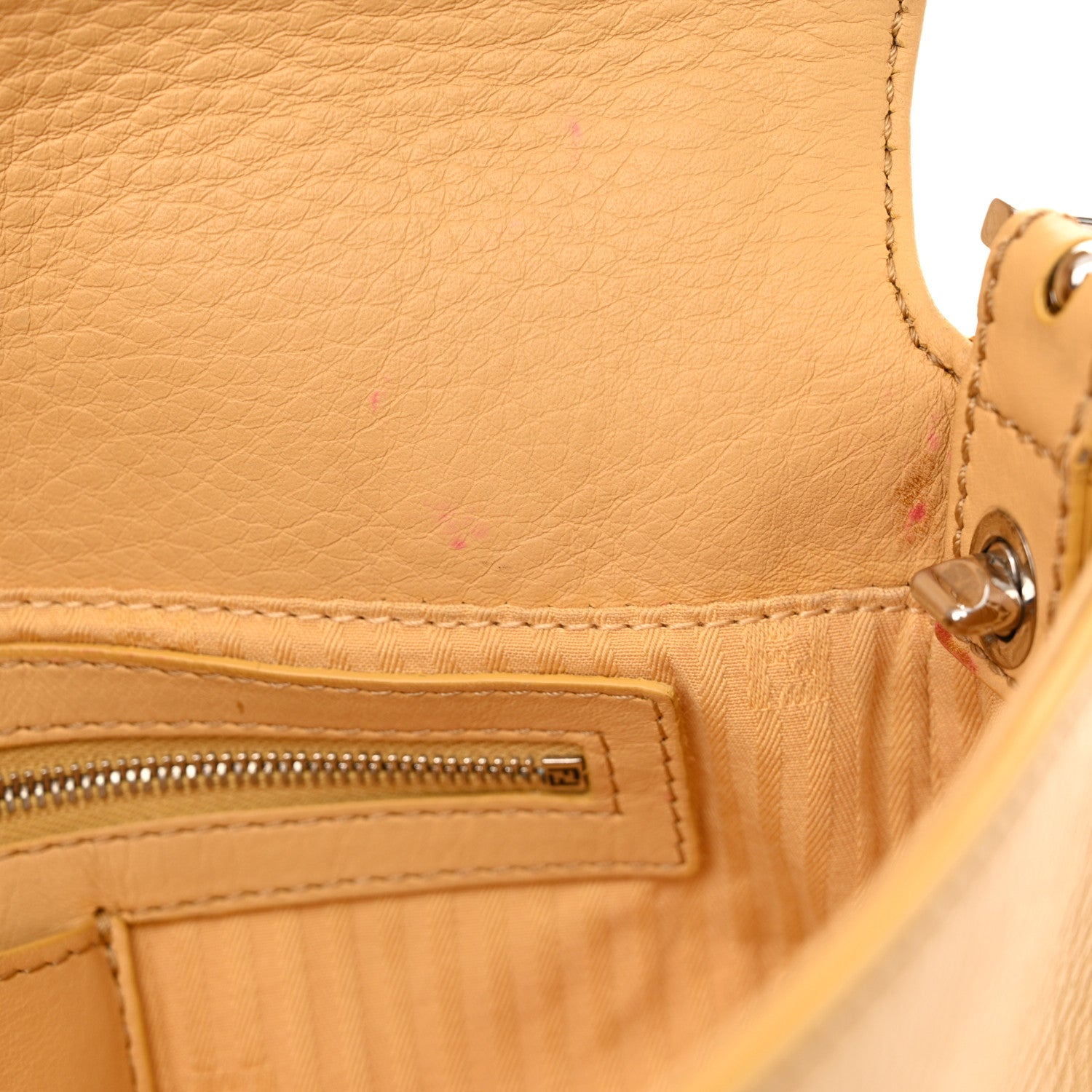 Fendi Vitello Enamel Interchangeable Strap Baguette Giallo Alchemy 11 of 14