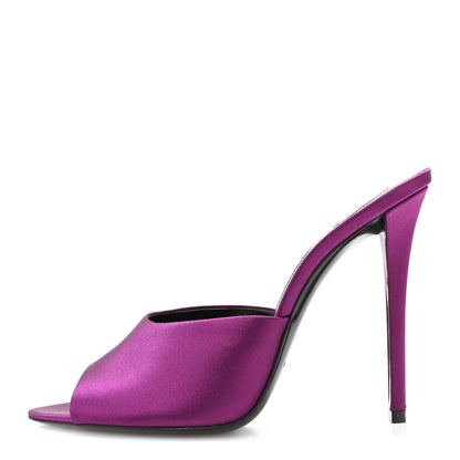 Saint Laurent Satin Goldie Mule Sandal 39 Cyclamen 1 of 10
