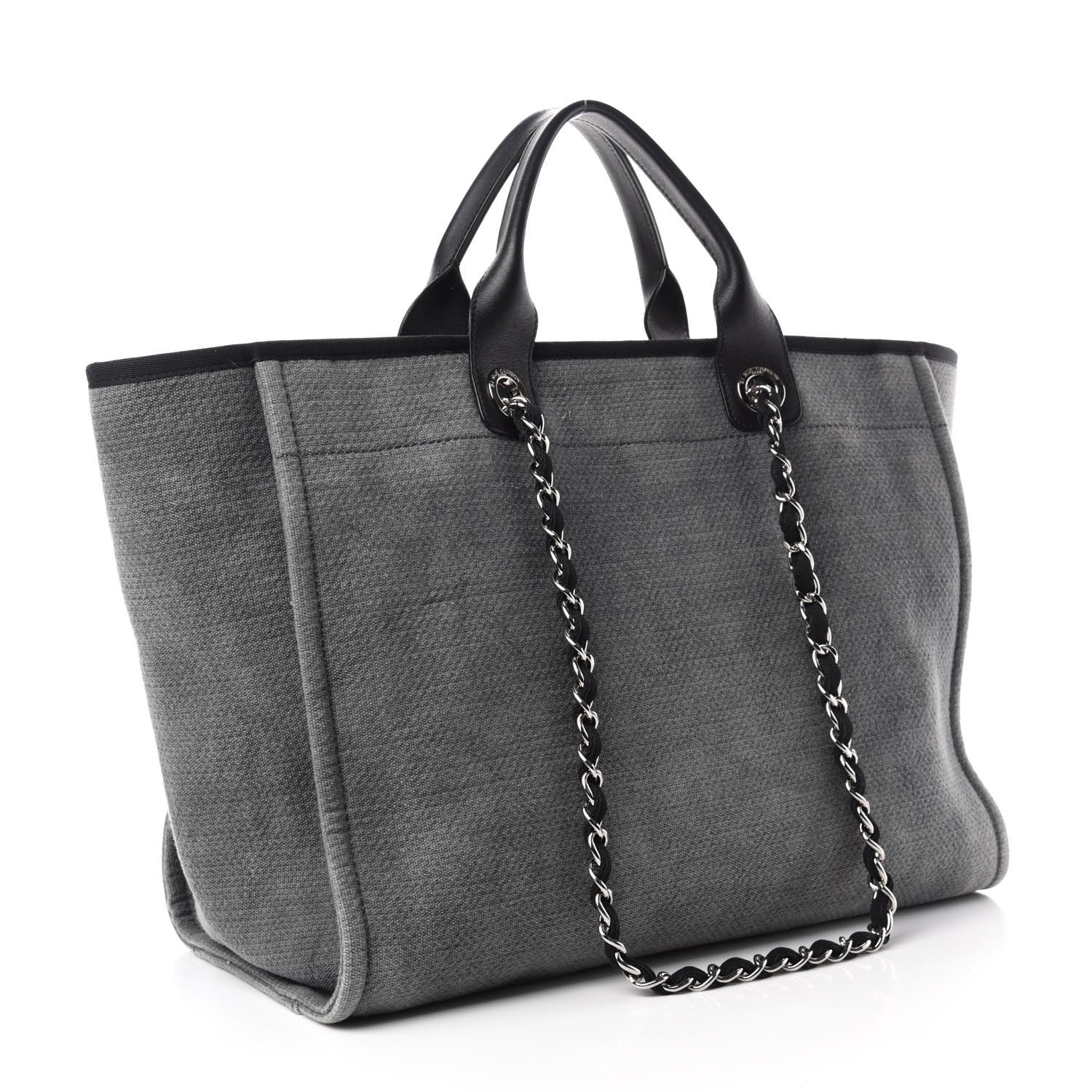 Chanel Canvas Medium Deauville Tote Grey 3 of 12