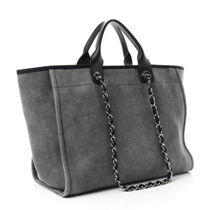 Chanel Canvas Medium Deauville Tote Grey 3 of 12