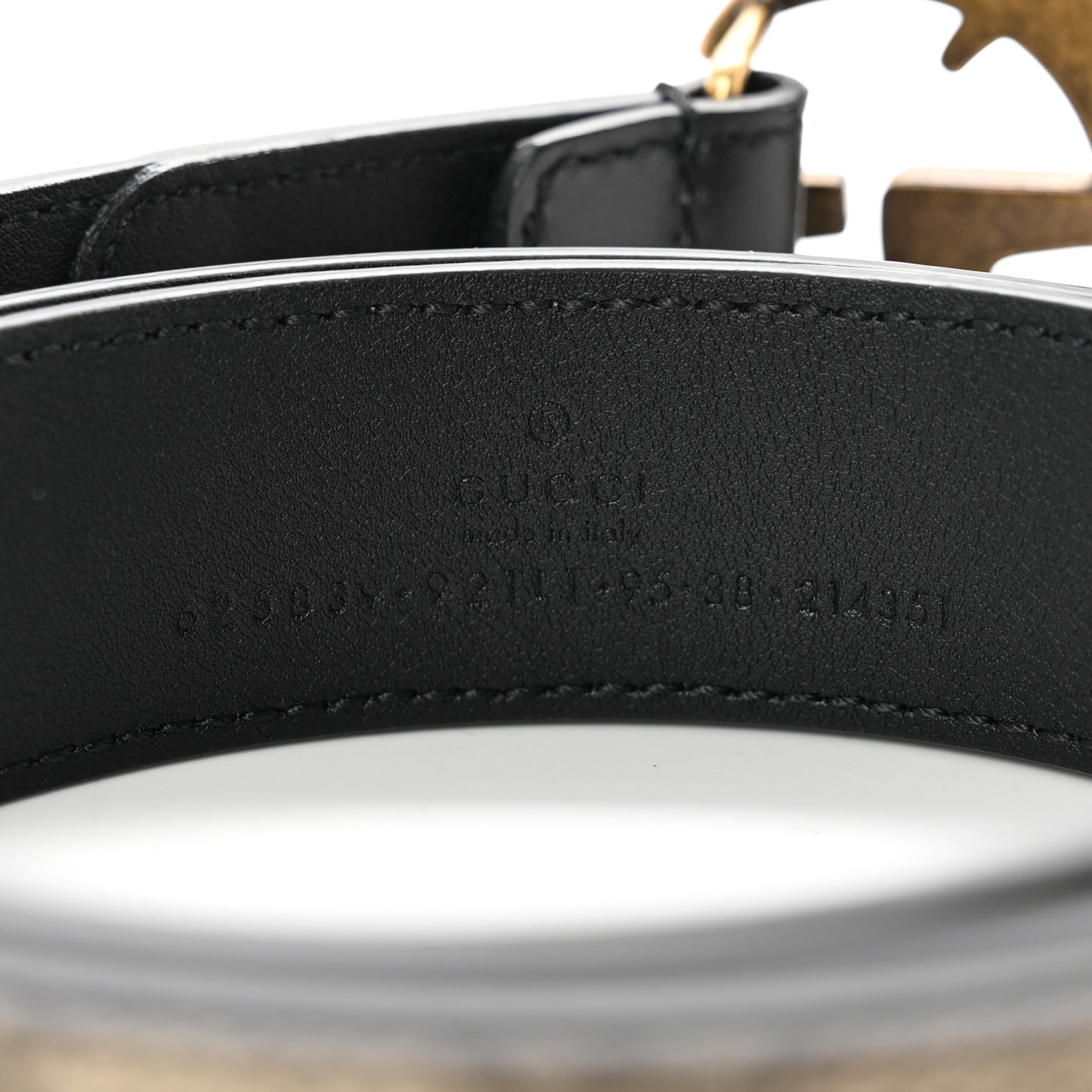 GG Supreme Monogram Matte Plutone Calfskin Double G 30mm Belt 95 38 Beige Ebony Black