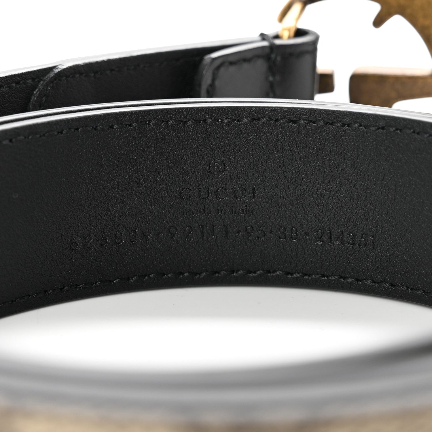 Gucci GG Supreme Monogram Matte Plutone Calfskin Double G 30mm Belt 95 38 Beige Ebony Black 3 of 6