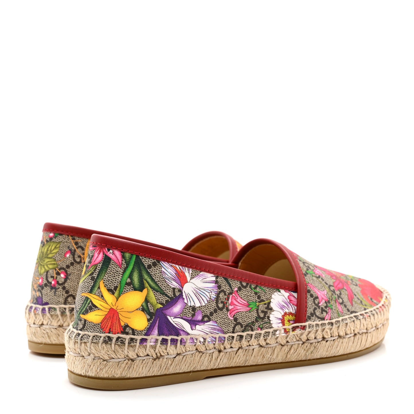 GG Supreme Monogram Blooms Espadrilles 36 Beige Multicolor Dry Rose