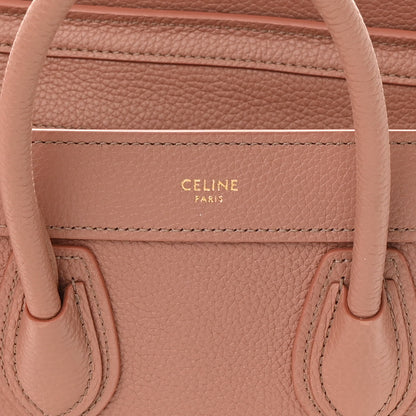 Celine Drummed Calfskin Nano Luggage Antique Rose 8 of 16