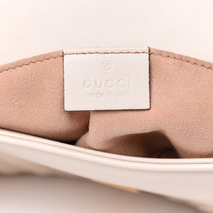 Gucci Calfskin Matelasse Mini GG Marmont Shoulder Bag White 5 of 11