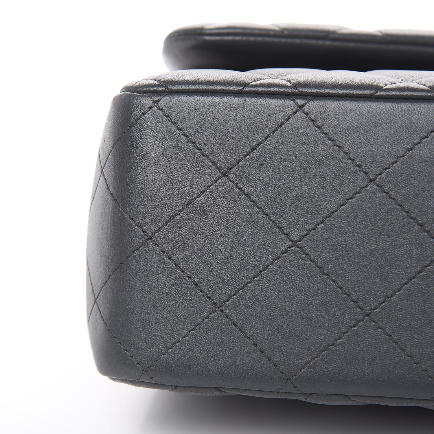 Chanel Lambskin Quilted Jumbo Double Flap Grey 10 of 15