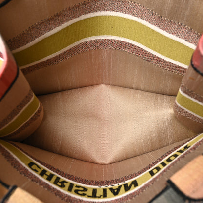 Christian Dior Canvas Embroidered Medium Dioraura Book Tote Multicolor 5 of 9