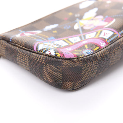 Louis Vuitton Damier Ebene 2020 Christmas Animation Big Wheel Mini Pochette Accessories Rose Ballerine 6 of 11