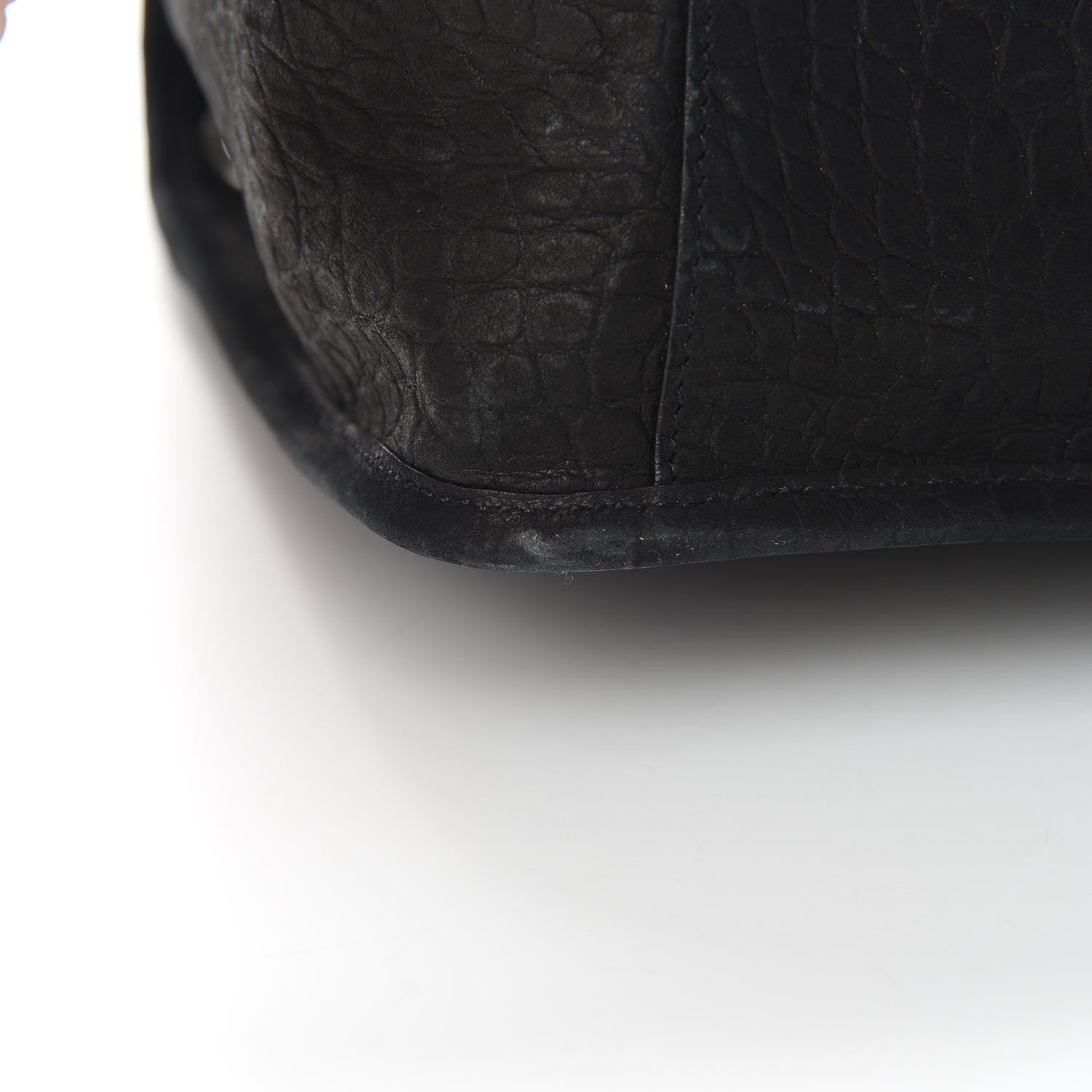 Saint Laurent Nubuck Crocodile Embossed Monogram Medium Niki Chain Satchel Black 13 of 14