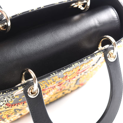 Christian Dior Smooth Calfskin Embroidered Animals Medium Lady Dior Black Multicolor 10 of 10