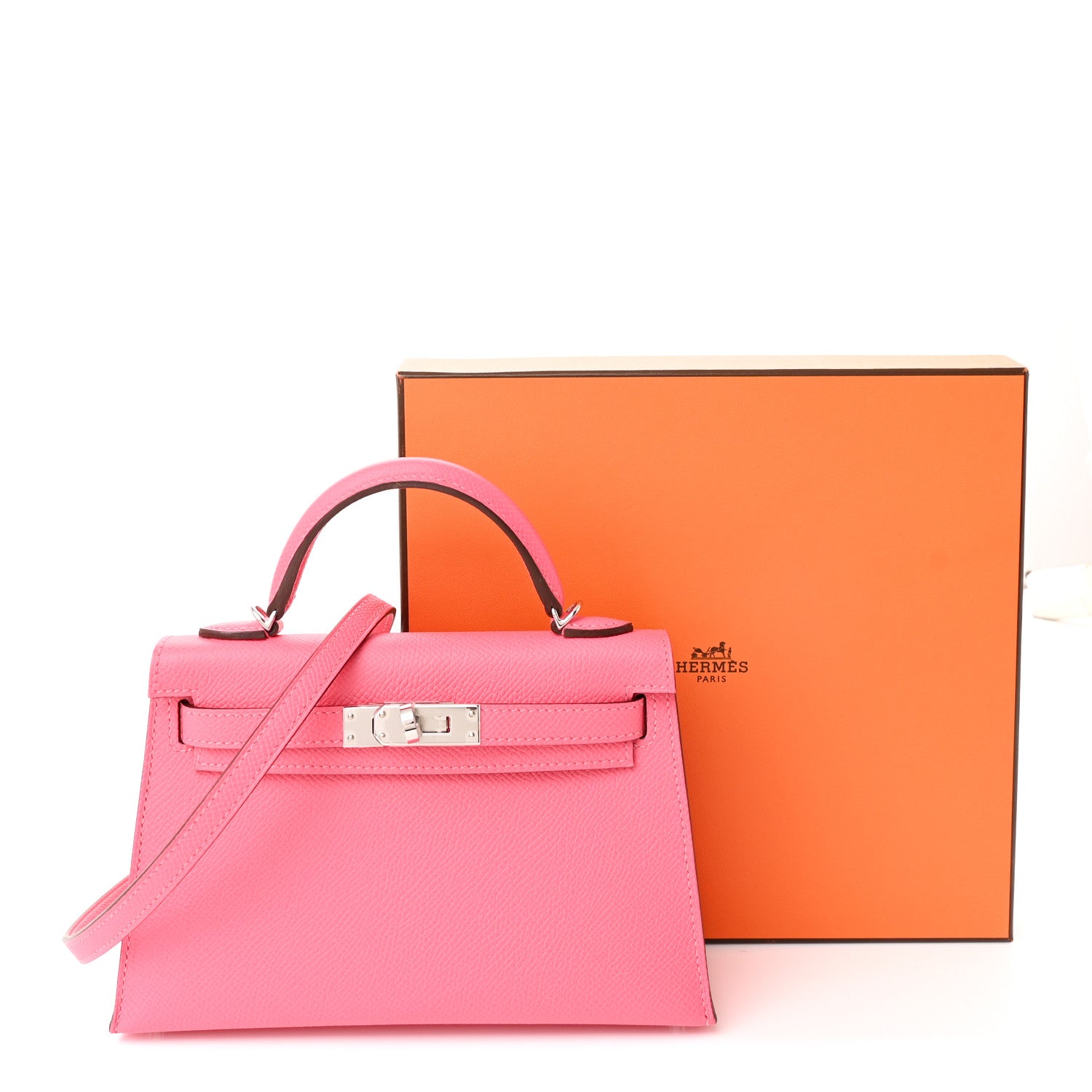 Hermes Epsom Mini Kelly Sellier 20 Rose Lipstick Rose Azalee 11 of 11