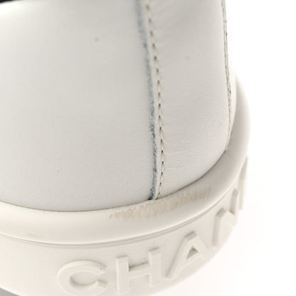 Chanel Calfskin CC Womens Sneakers 38 White 11 of 13