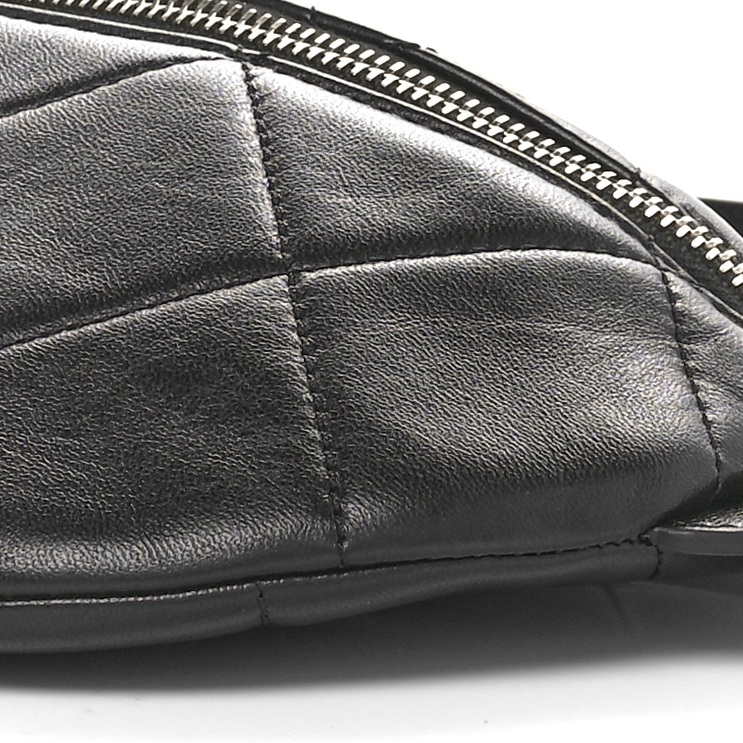 Chanel Lambskin Enamel Quilted Waist Bag Black 10 of 10