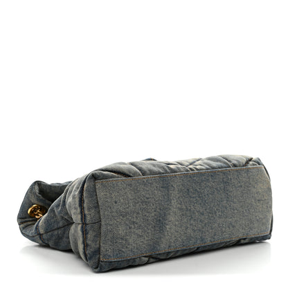 Saint Laurent Denim Quilted Small Loulou Puffer Monogram Chain Satchel Blue Cinnamon 4 of 12