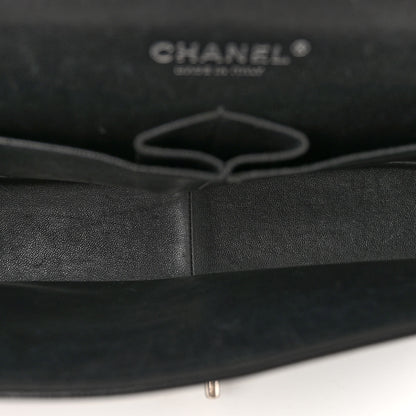 Chanel Iridescent Caviar Chevron Quilted Jumbo Double Flap Black 5 of 12