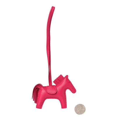 Hermes Milo Lambskin Grigri Rodeo Horse Bag Charm PM Rose Mexico 2 of 4