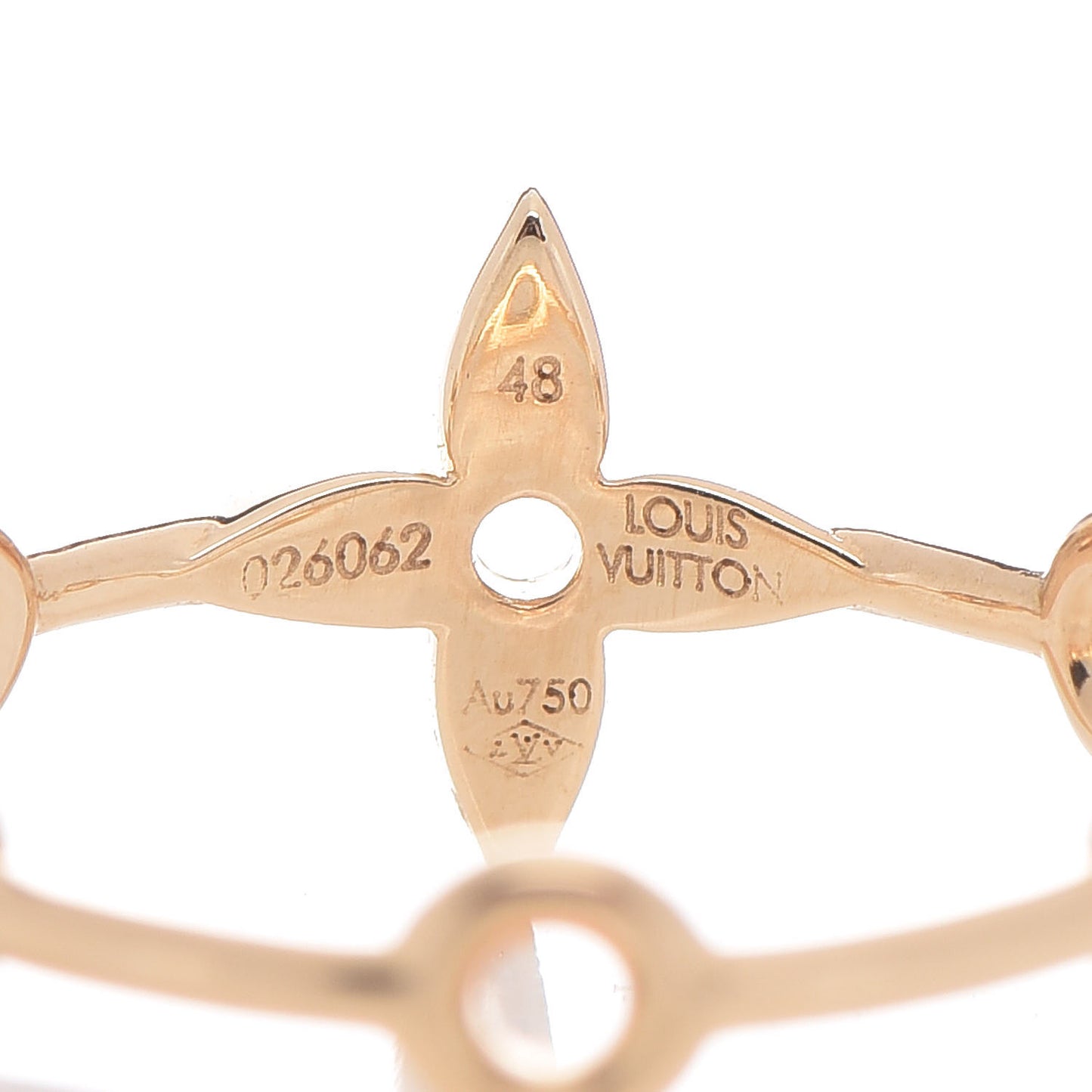 18K Gold Diamond Monogram Idylle Blossom Ring Set 48 4.5