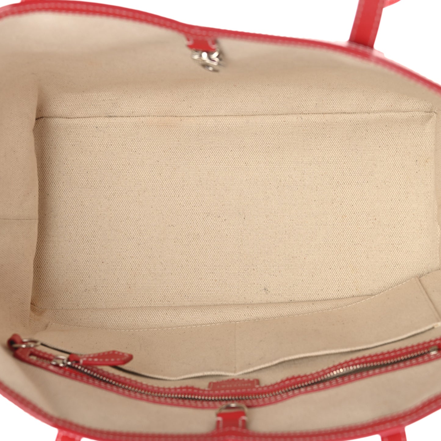Calfskin Canvas M Tote MM Red