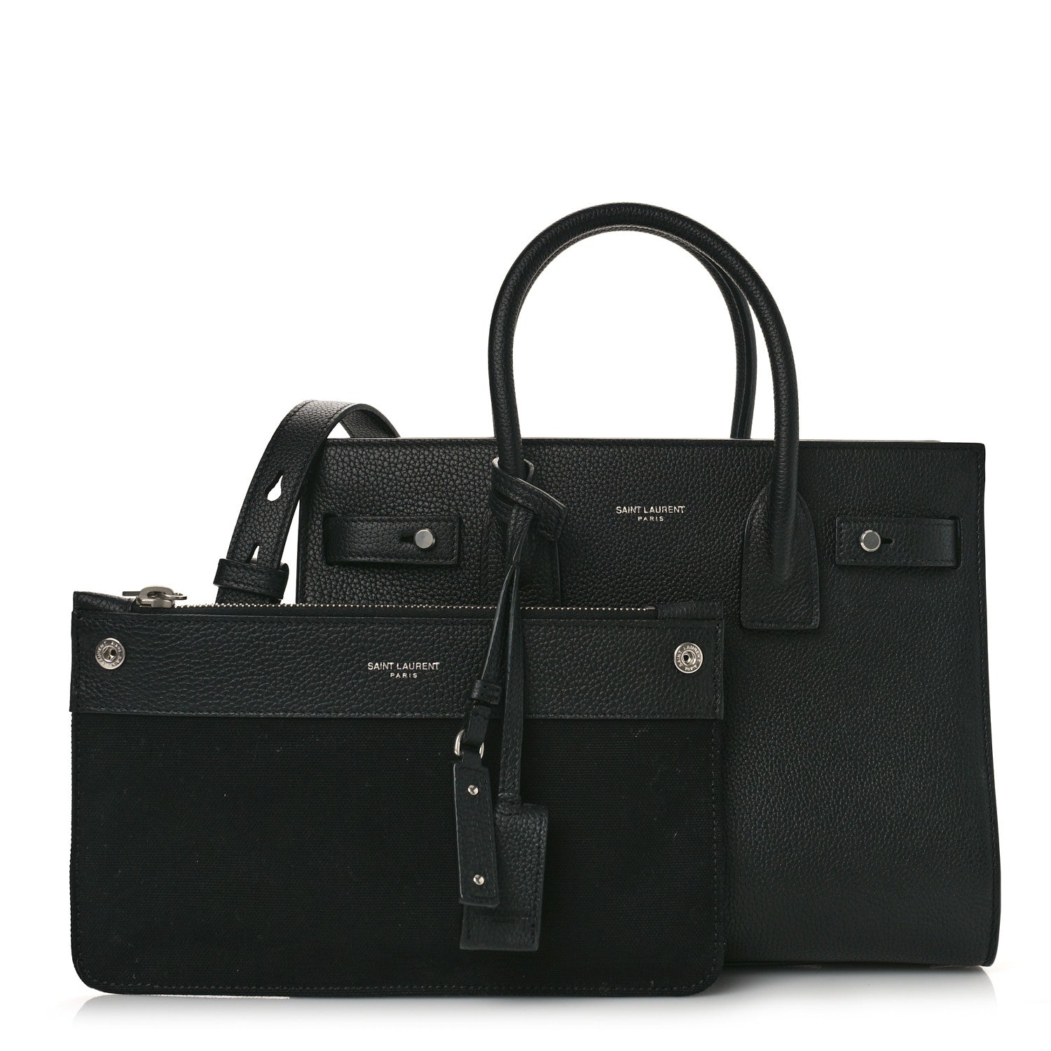 Saint Laurent Grained Calfskin Baby Sac De Jour Souple Black 1 of 9