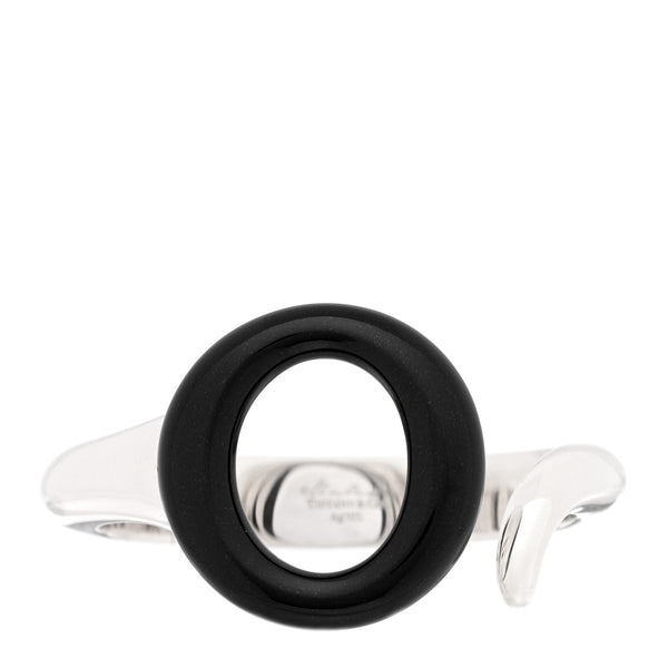 Tiffany Sterling Silver Black Jade Elsa Peretti Sevillana Cuff