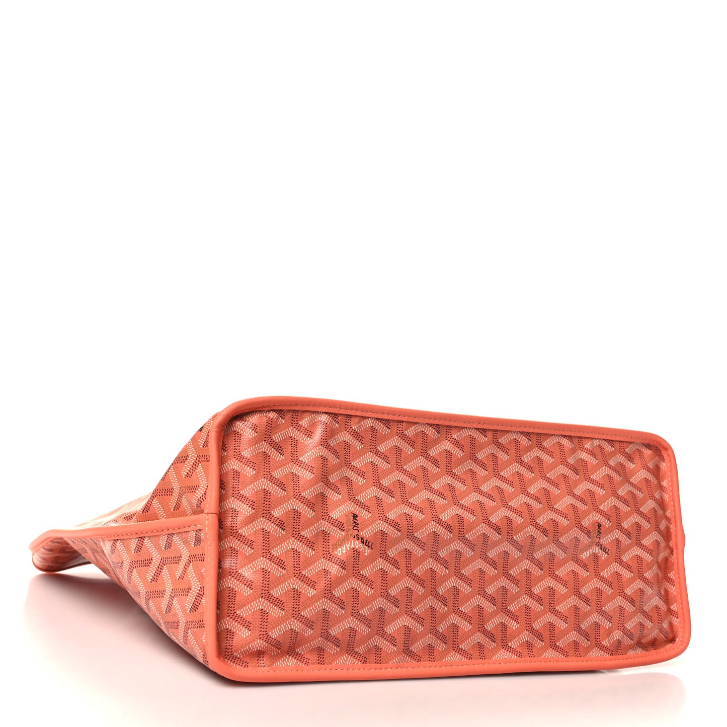 Goyardine Embroidered Seahorse Reversible Anjou PM Coral