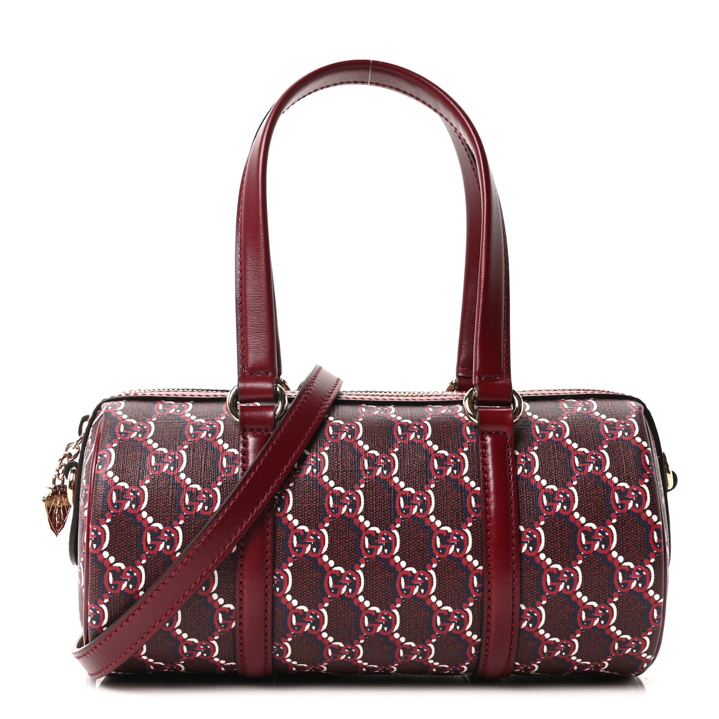 GG Shadow Monogram Ophidia Top Handle Bowler Bag  Rosso Ancora Red