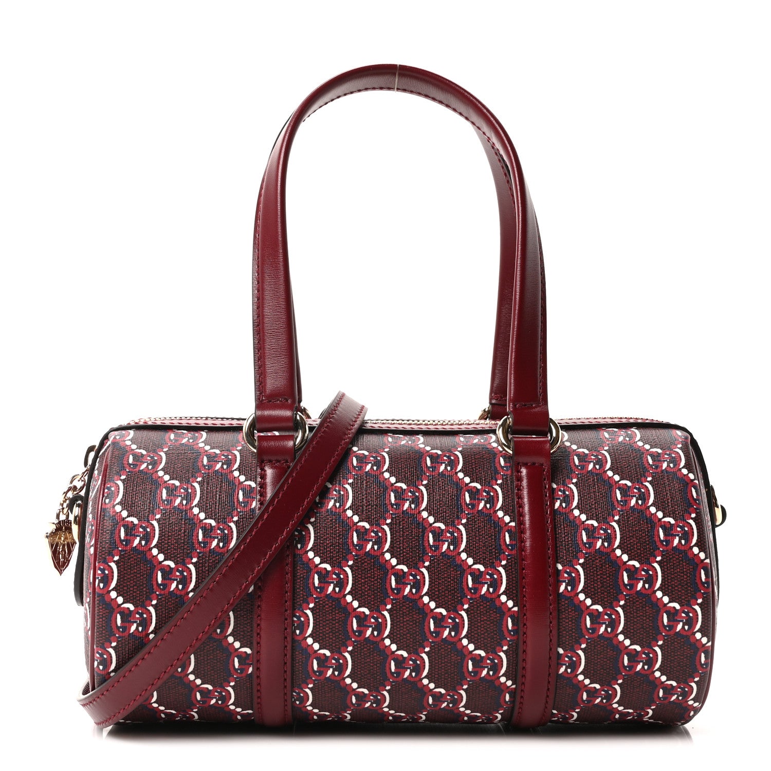 Gucci GG Shadow Monogram Ophidia Top Handle Bowler Bag  Rosso Ancora Red 1 of 10