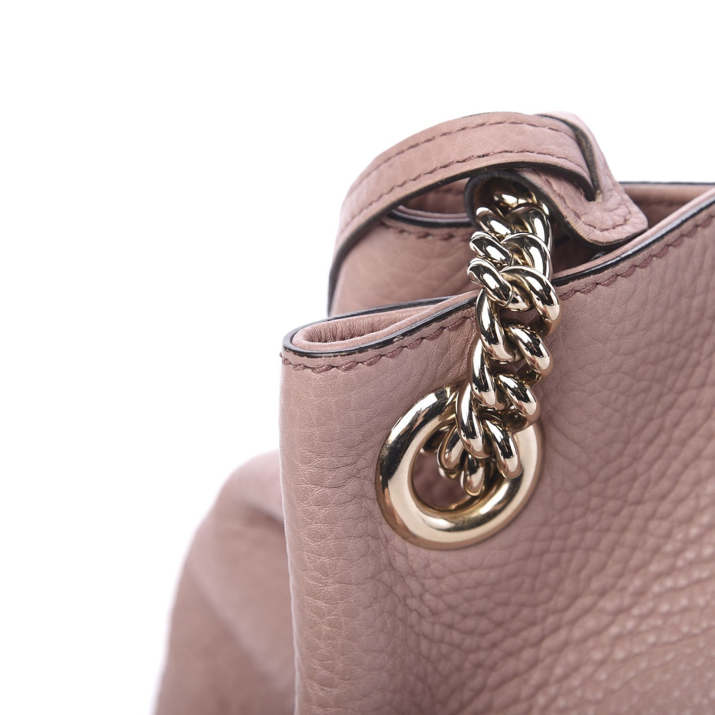 Pebbled Calfskin Medium Soho Chain Shoulder Bag Dark Cipria