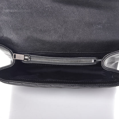 Saint Laurent Sheepskin Matelasse Chevron Monogram Medium College Bag Black 5 of 7