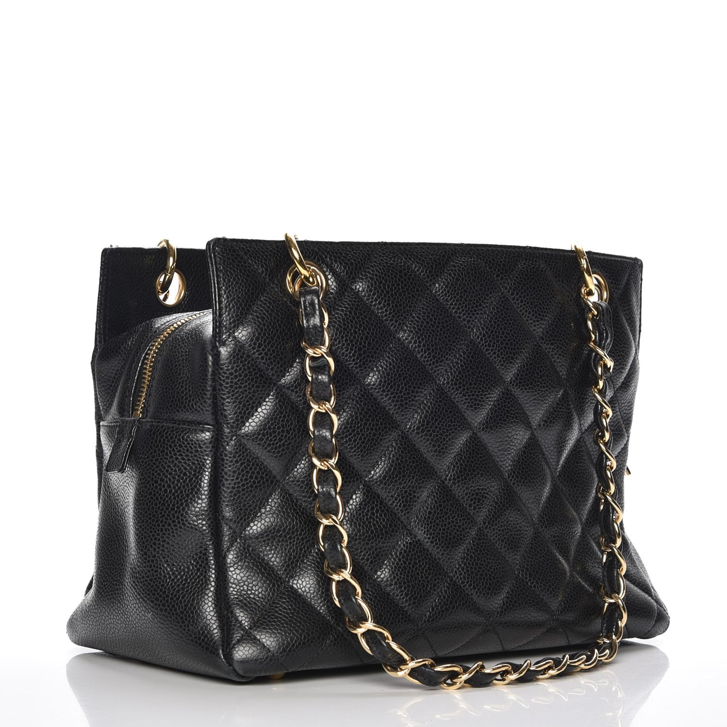 Caviar Quilted Petit Timeless Tote PTT Black