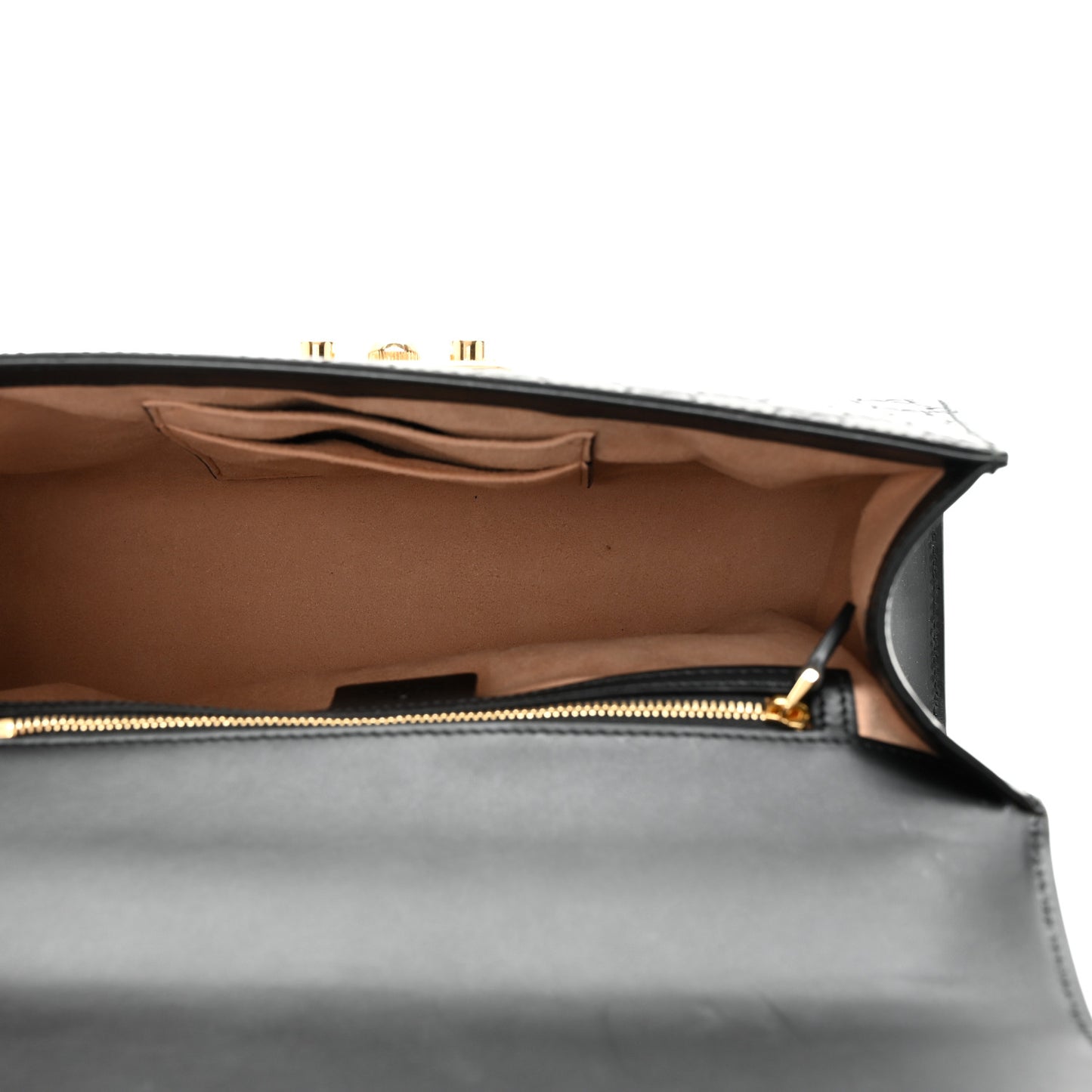 Guccissima Medium Padlock Shoulder Bag Black