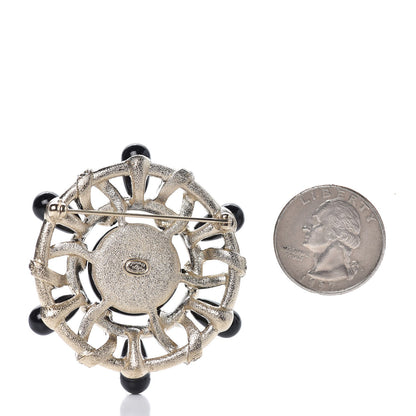 Chanel Crystal CC Brooch Black Gold 3 of 6