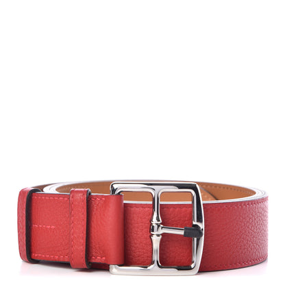 Hermes Taurillon Clemence 42mm Mens Etriviere Belt 90 Rouge Casaque 1 of 9