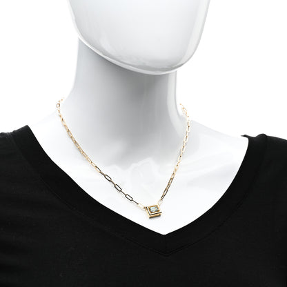 Tiffany 18K Yellow Gold Aquamarine Jewel Box Pendant Necklace 2 of 6