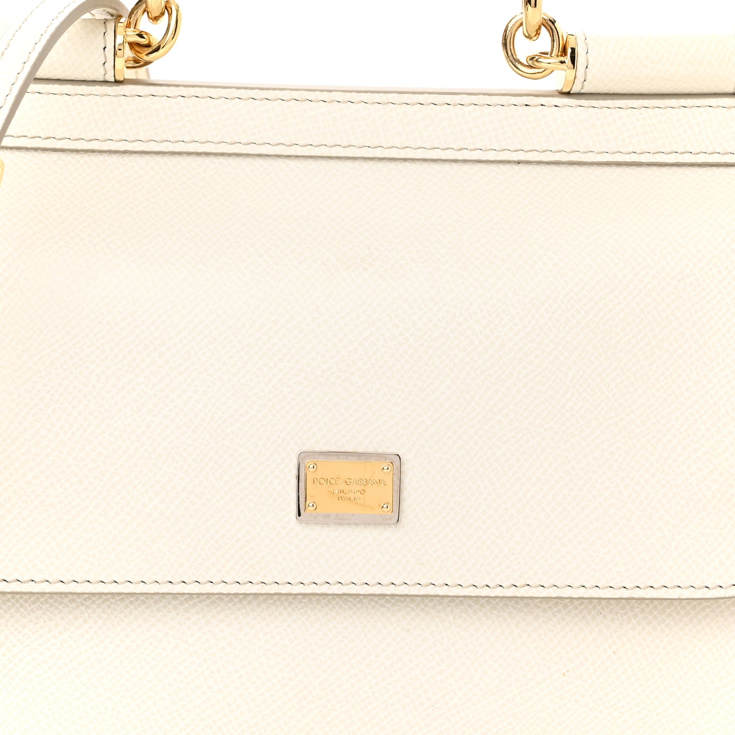 Lizard Calfskin Embossed Small Miss Sicily Satchel White