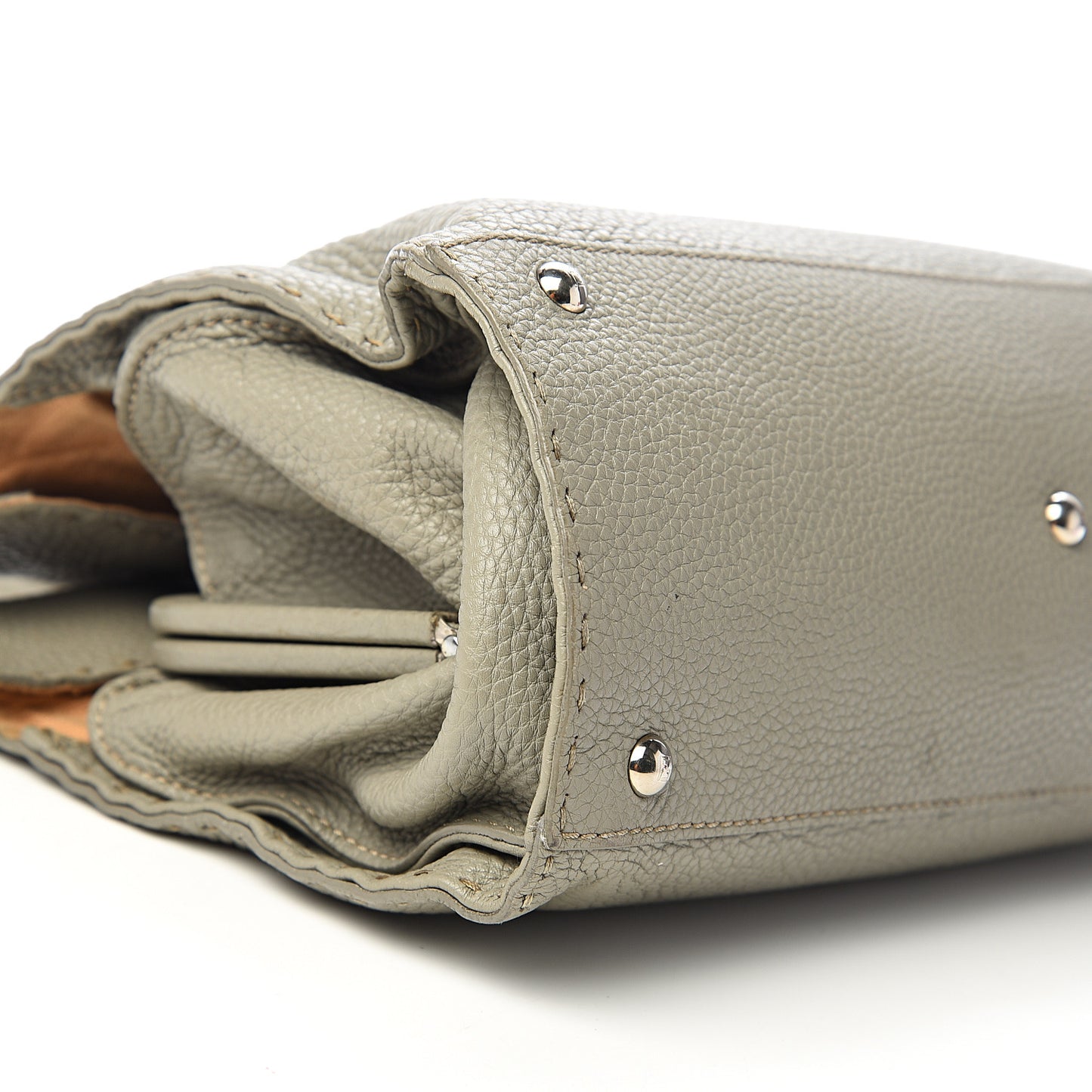 Calfskin Romano Selleria Tote Grey