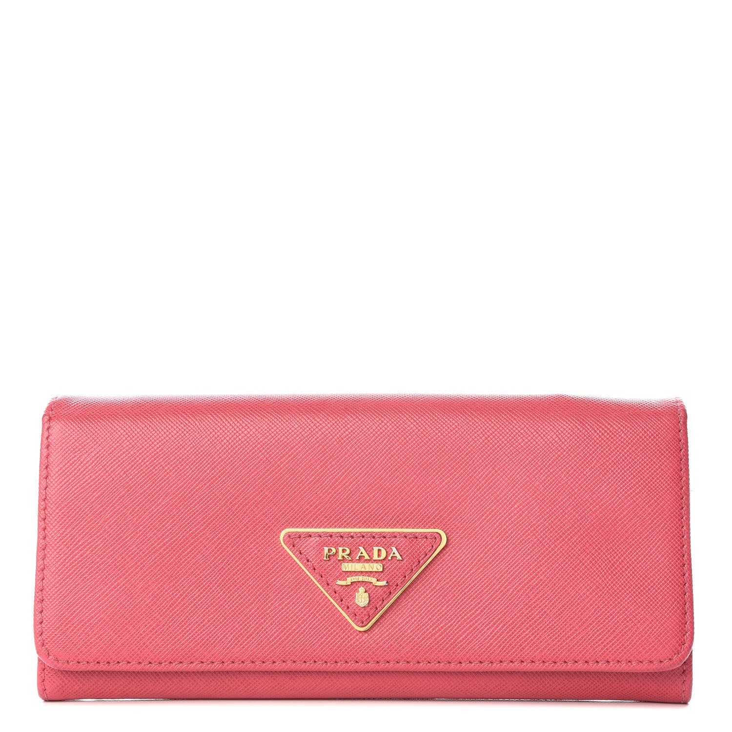 Prada Saffiano Metal Continental Flap Wallet Peonia 1 of 11