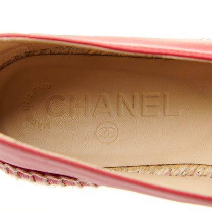 Chanel Lambskin CC Espadrilles 37 Red 8 of 10