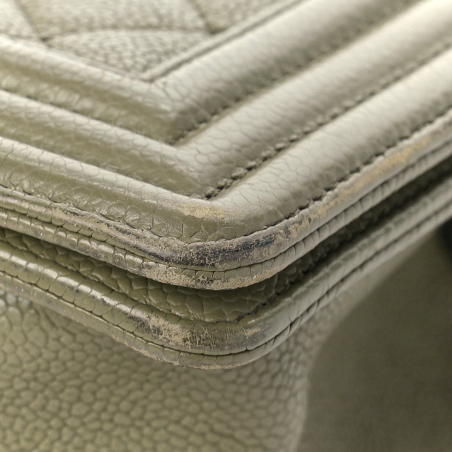 Chanel Caviar Quilted Medium Boy Flap Khaki 9 of 14