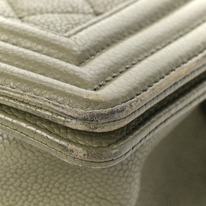 Chanel Caviar Quilted Medium Boy Flap Khaki 9 of 14