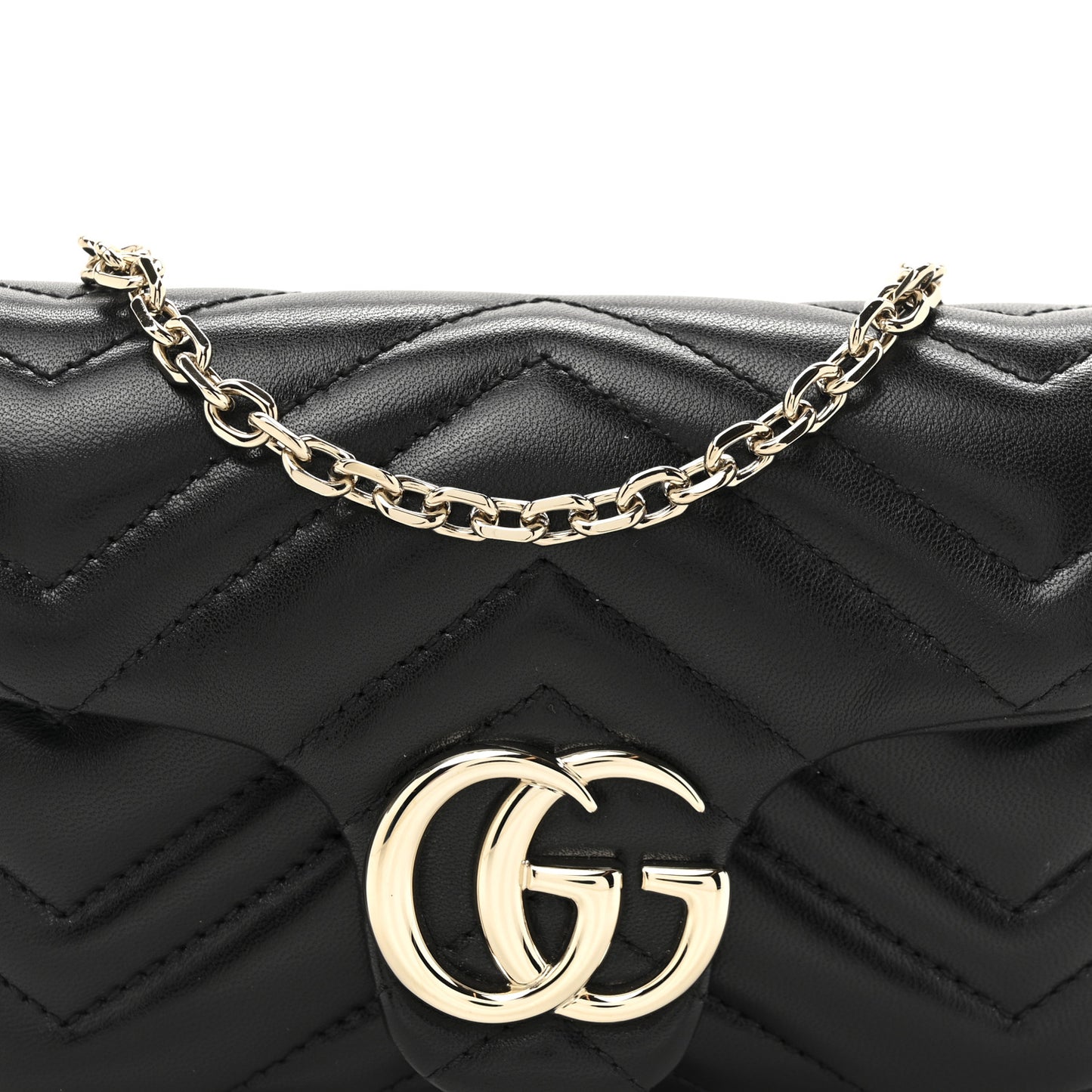 Lambskin Matelasse Mini GG Marmont Shoulder Bag Black