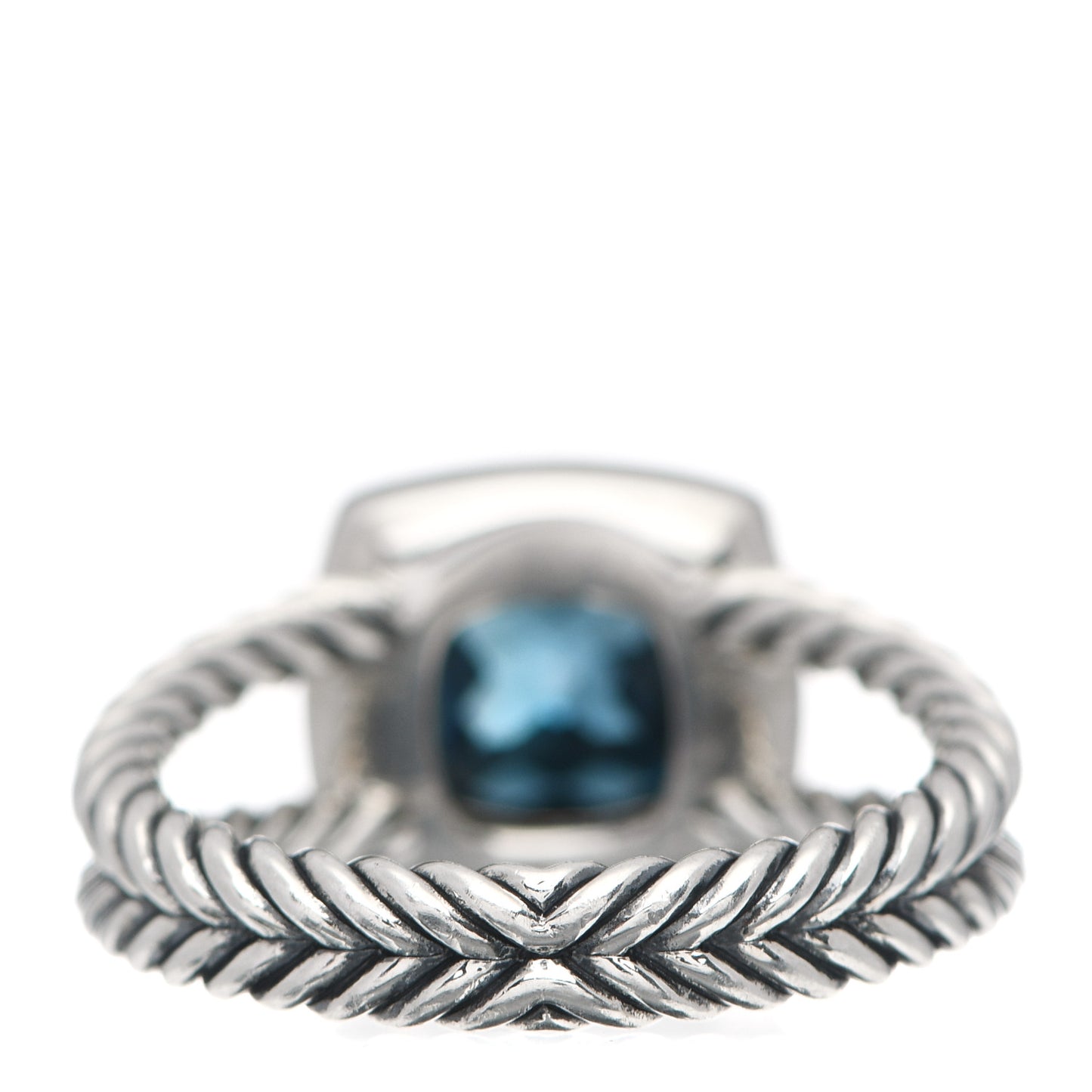 Sterling Silver Diamond Hampton Blue Topaz 7mm Petite Albion Ring 53 6.5