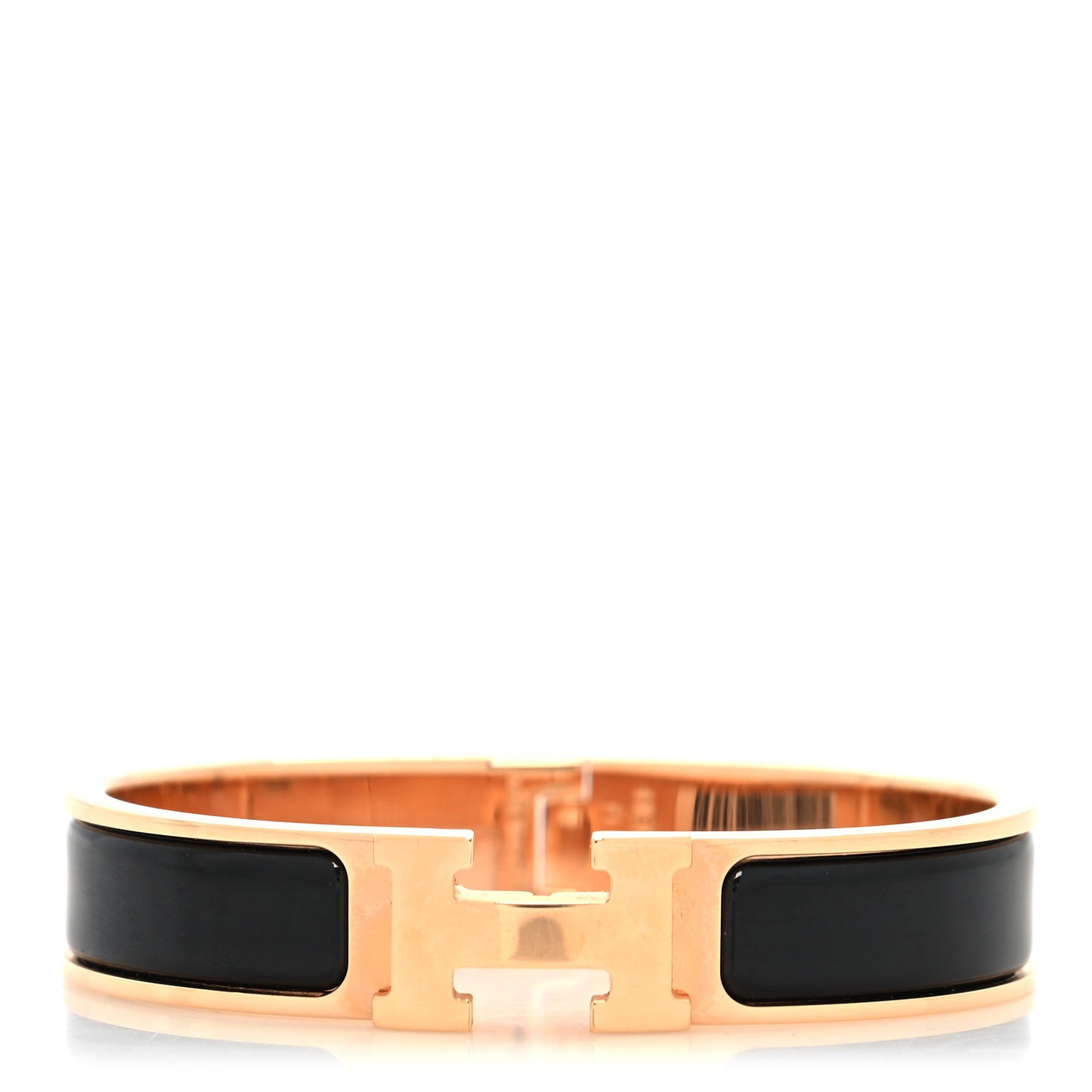 Enamel Narrow Clic Clac H Bracelet PM Black