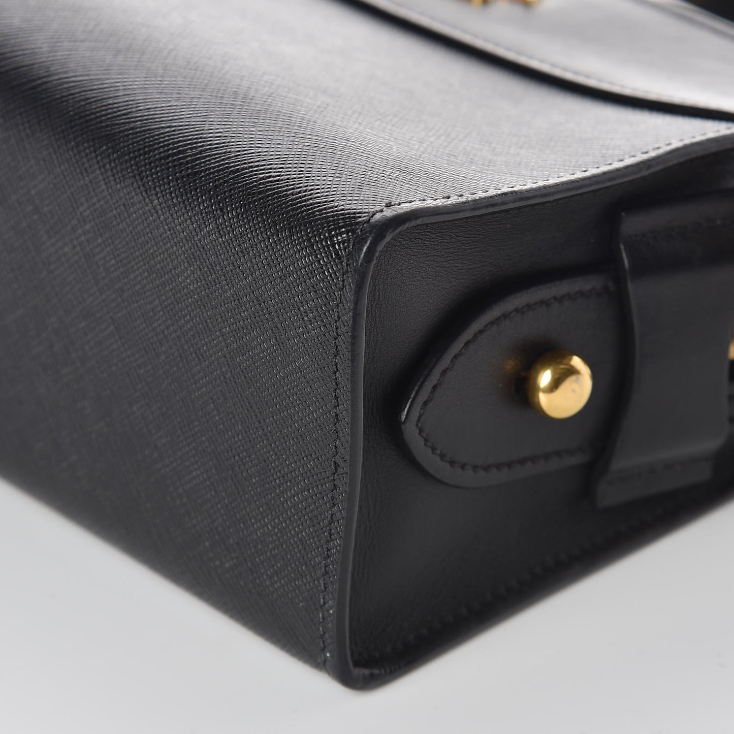 Saffiano City Calfskin Esplanade Crossbody Bag Black