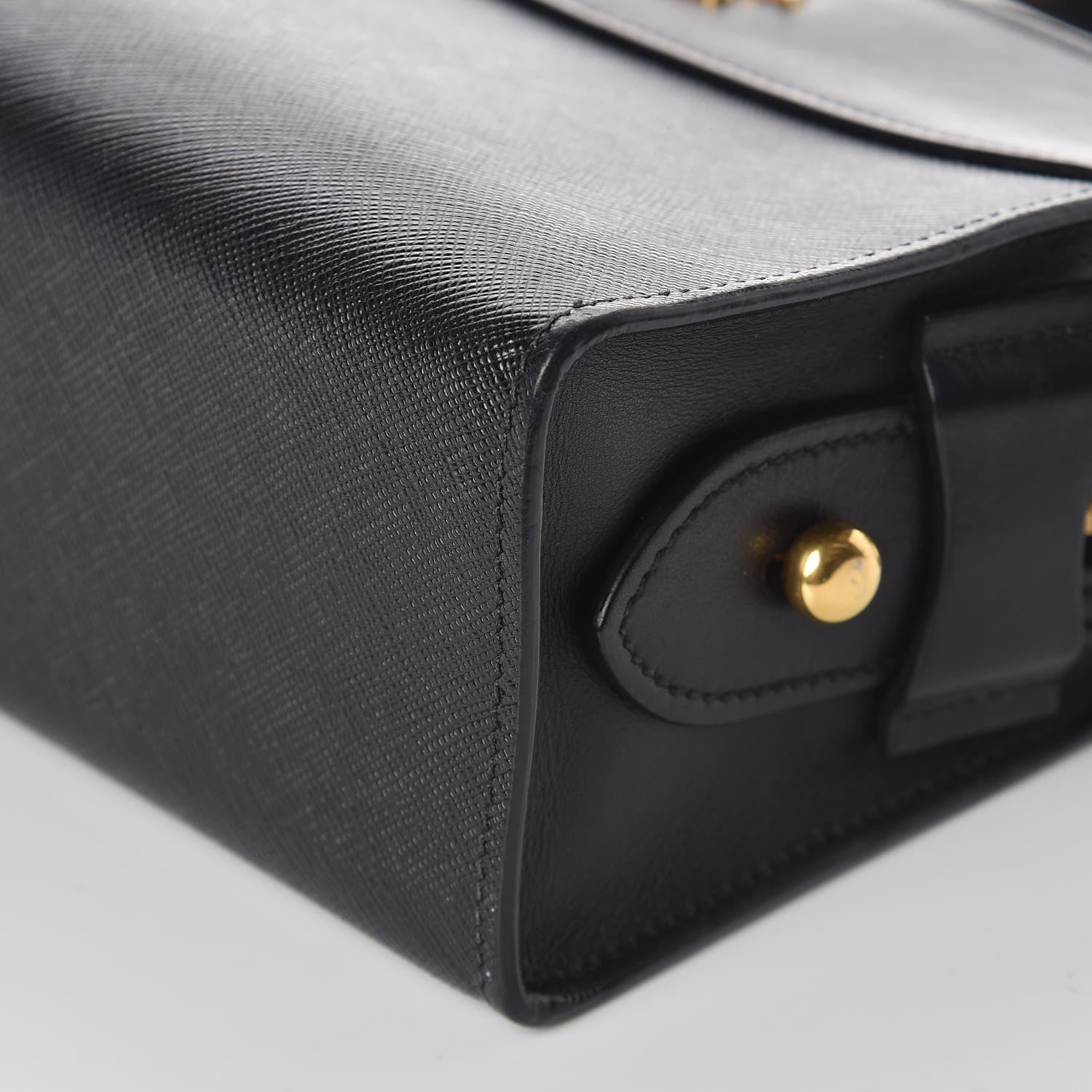 Prada Saffiano City Calfskin Esplanade Crossbody Bag Black 9 of 9