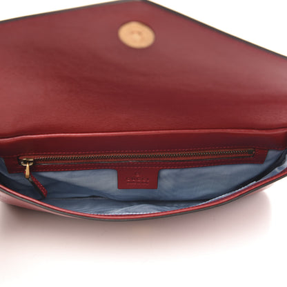 Gucci Calfskin Diagonal GG Medium Thiara Double Envelope Shoulder Bag Black Red 6 of 11