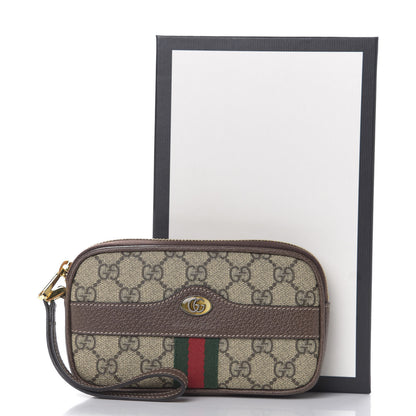 Gucci GG Supreme Monogram Ophidia Phone Case Wristlet Brown 7 of 7
