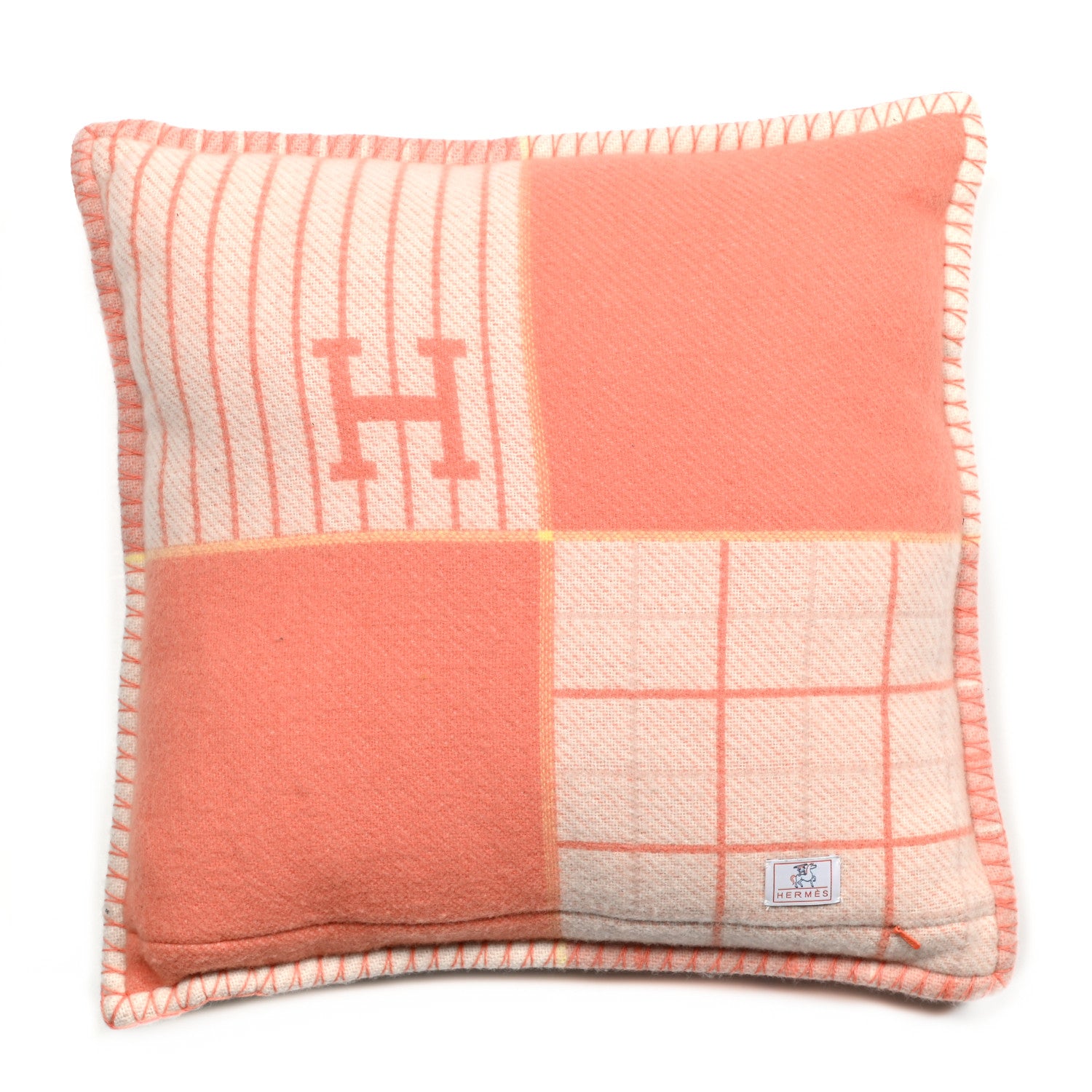 Hermes Wool Cashmere Avalon Cabriole Pillow Melon 2 of 4