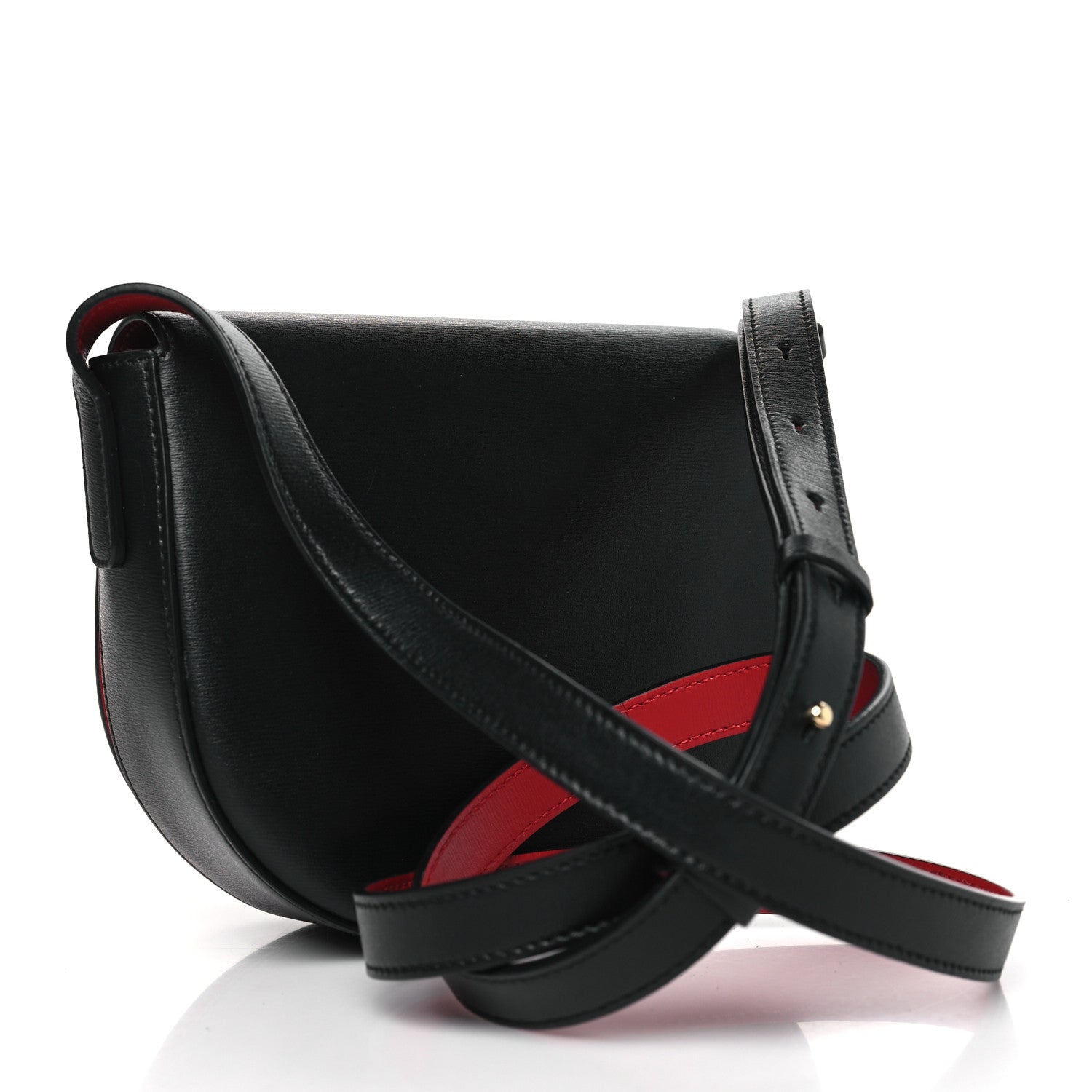 Salvatore Ferragamo SALVATORE FERRAGAMO Calfskin Gancio City Saddle Bag Black 3 of 10